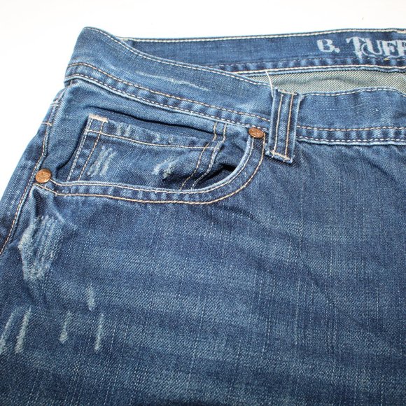 B. Tuff Distressed 5-Pocket Men's 32 x 34 Dark Was - Picture 9 of 14